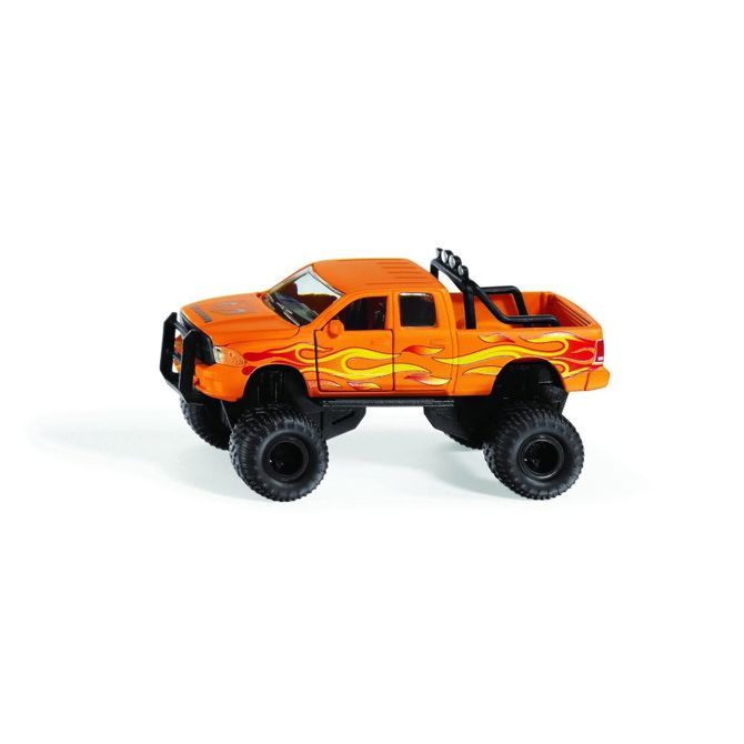 Terensko vozilo Siku SUPER RAM 1500 z balonskimi pnevmatikami (oranžen), 1:50, od 3. let, osvetlitev, kovina in plastika