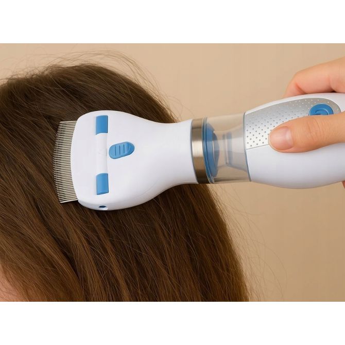Akumulatorski električni glavnik in aspirator za uši in gnide, LED osvetlitev, zamenljiv filter, USB polnjenje 2