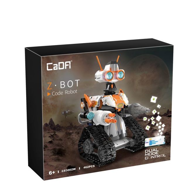 Model iz kock CaDA Z-BOT Code Robot C83002W, 462 kosov, RC + APP upravljanje, LED osvetlitev, programiranje 3