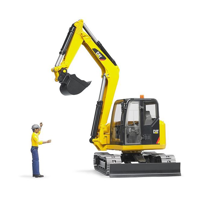 BRUDER CAT Mini bager z gradbenim delavcem (02466) 2