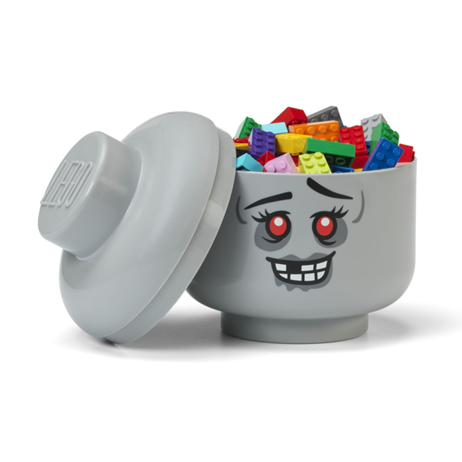 Glava za shranjevanje Lego Zombie, majhna, siva 3
