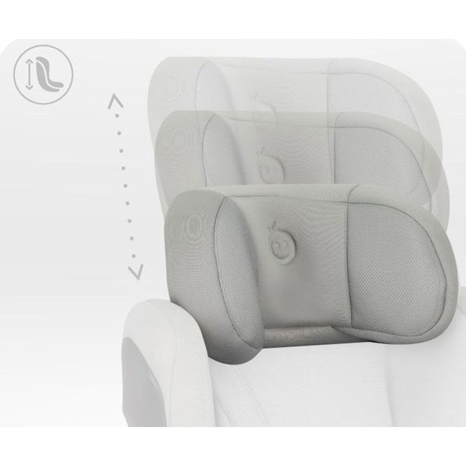 MoMi MEI otroški avtosedež, ISOFIX, nastavljiva višina, mehko oblazinjenje, širok sedež, mrežasta tkanina, za otroke 100-150cm, 84-63.5x51x49cm, siv 2