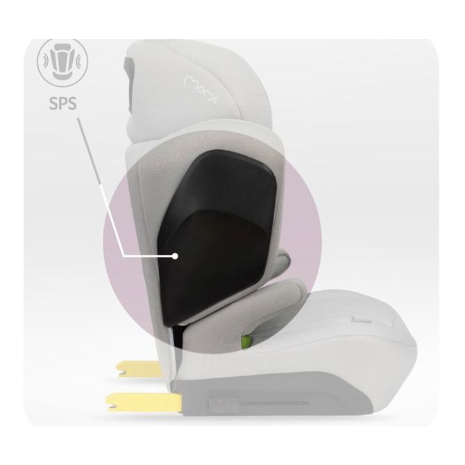 MoMi MEI otroški avtosedež, ISOFIX, nastavljiva višina, mehko oblazinjenje, širok sedež, mrežasta tkanina, za otroke 100-150cm, 84-63.5x51x49cm, siv 3