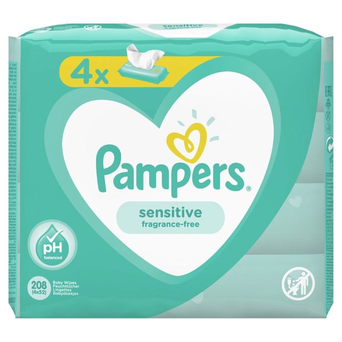 PAMPERS OTR.ROBCKI SENSITIVE  4x52 kos 2