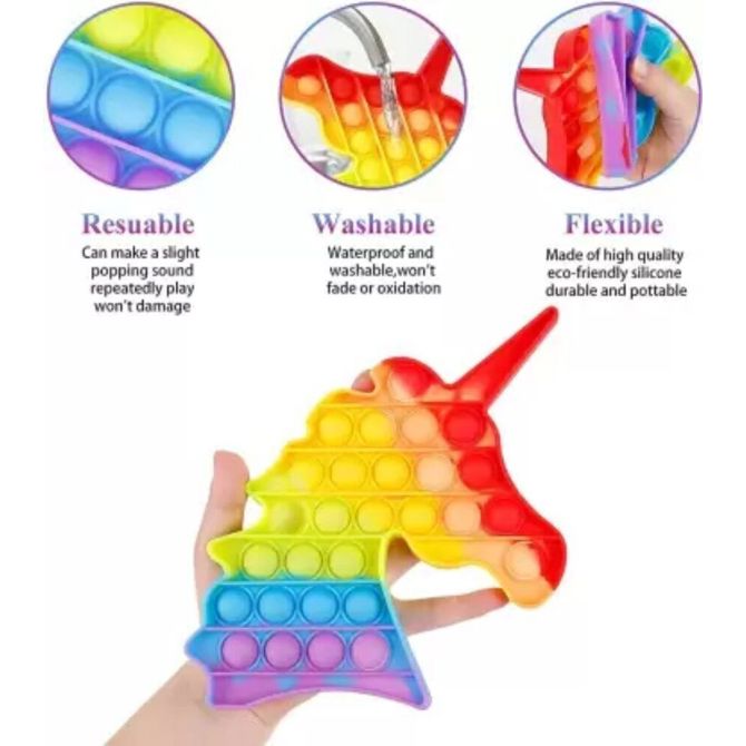 Silikonski POP IT antistresni samorog 15cm 5