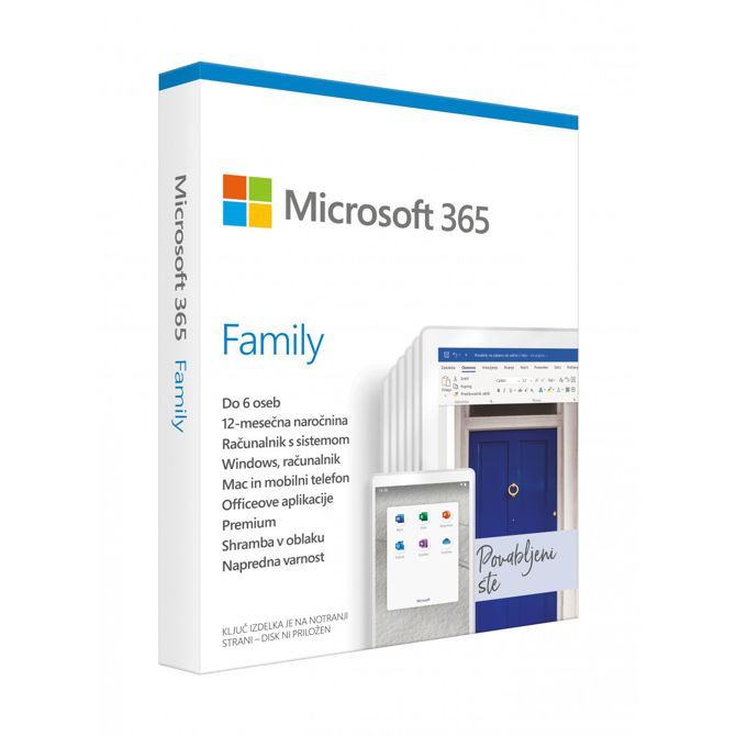 Microsoft 365 Family 1-letna naročnina, Slovenski,