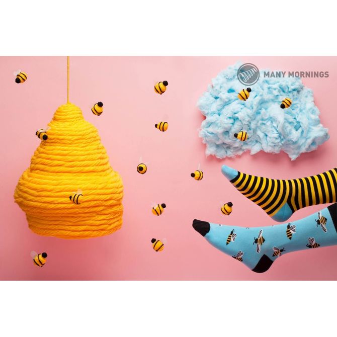 Many Mornings nogavice BEE BEE, visoke, 39-42 2