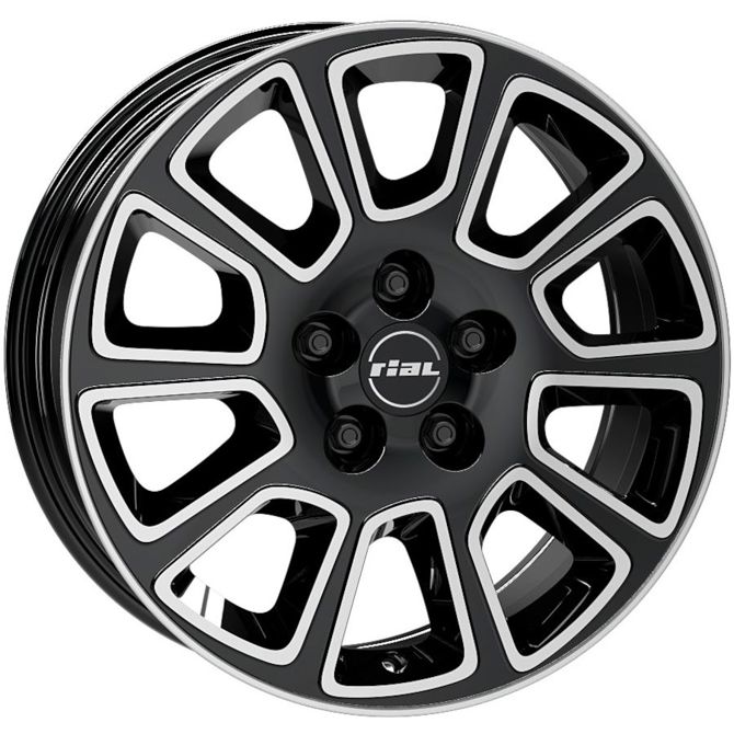 A18 5x160 ET50 7,5x18 RIAL TRANSPORTER 2 črna spredaj polirana 65,1 ( Ford Transit/Custom )