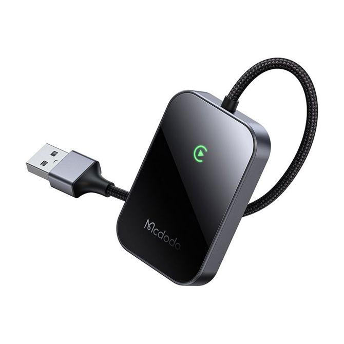 Brezžični adapter CarPlay z USB kablom McDodo CA-7210 črne barve