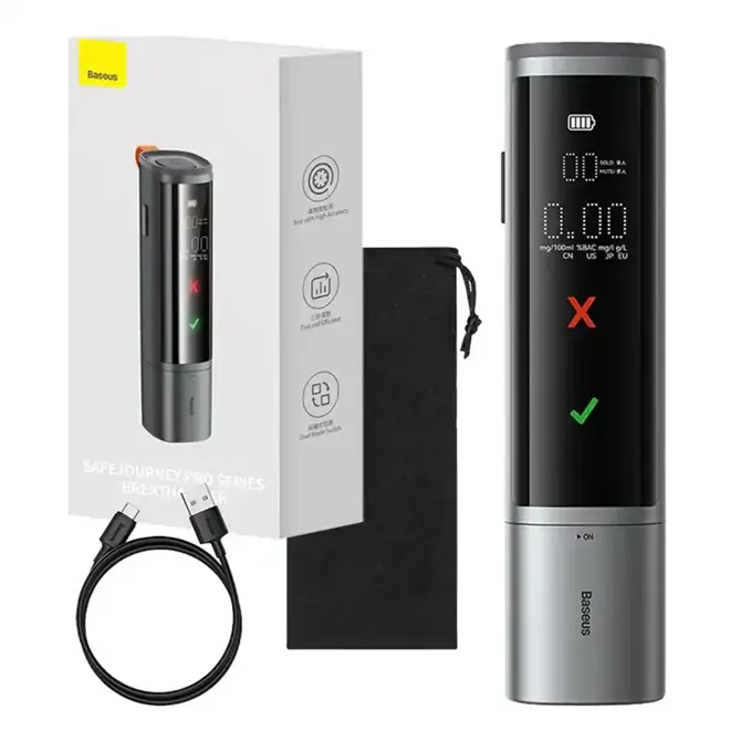 Elektronski alkotest Baseus SafeJourney Pro (siv)