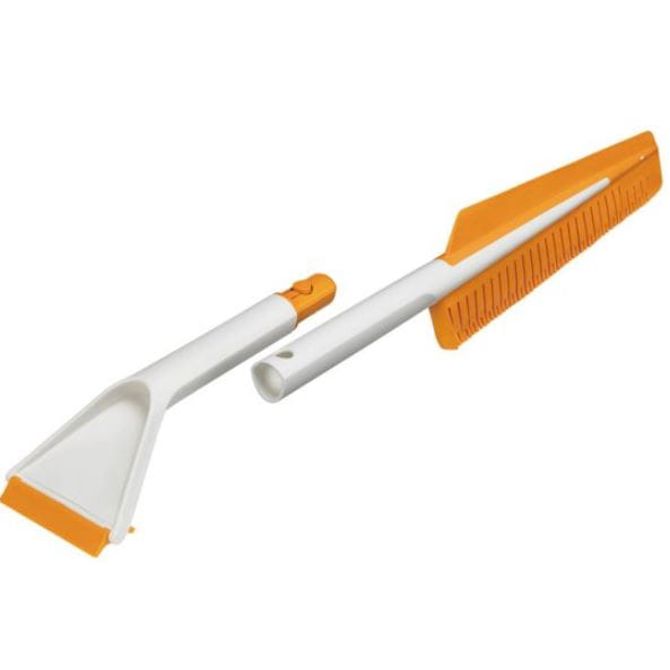 Strgalo za led in krtača za sneg Fiskars SnowXpert, 9,5 cm, bela/oranžna
