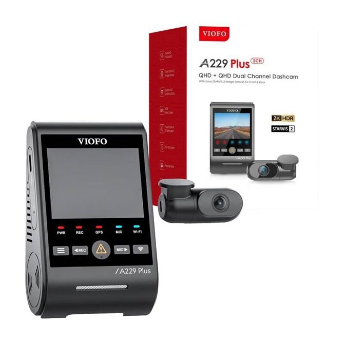 Video snemanlnik VIOFO A229 PLUS 2CH 2K + 2K WiFi, GPS