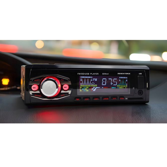 1DIN 12V LCD FM avtoradio 4x50W USB Bluetooth SD + daljinec RENEW FORCE 4