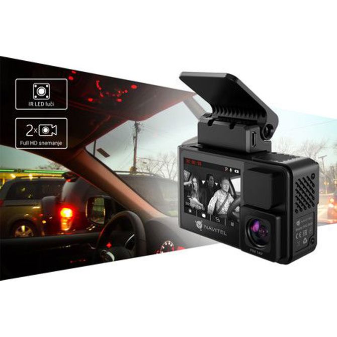 NAVITEL Avto kamera  RS2 DUO, 2v1 prednja in notranja, 2 zaslon, Night Vision, SONY senzor, magnetni nosilec, 136° snemalni kot, G-senzor, aplikacija 4