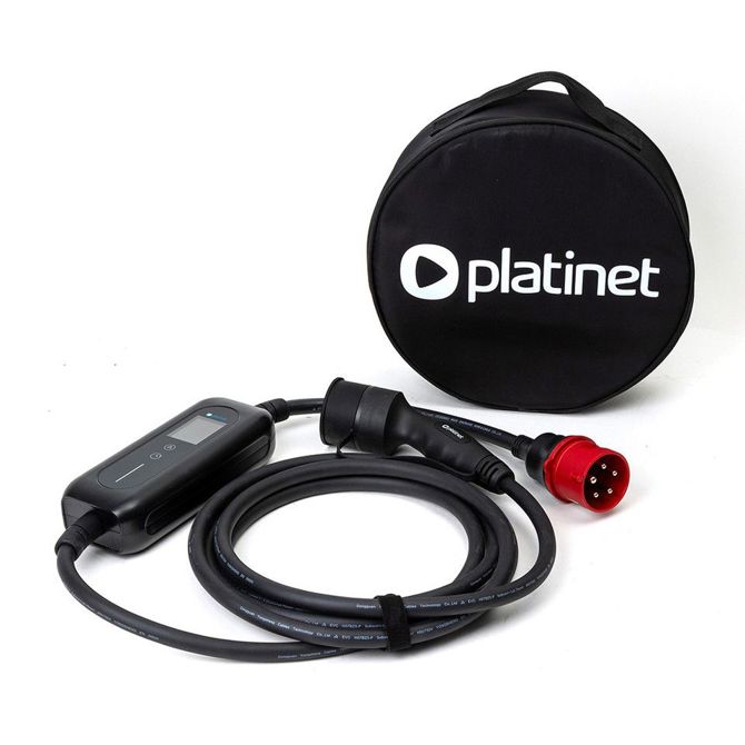 Pametni EV električni polnilec PLATINET PPCW5M22 , prenosni, 22kW, 32A, TYPE 2, 5m, 3-fazni, aplikacija Tuya Smart, WIFI, Bluetooth, za električna / hibridna vozila, LCD zaslon, +torba 4