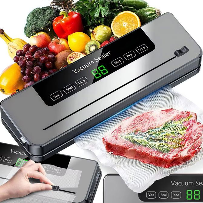 Aparat za vakuumiranje Dexxer, 140 W, LCD zaslon, vgrajen rezalnik, 5 načinov, širina tesnjenja 30 cm