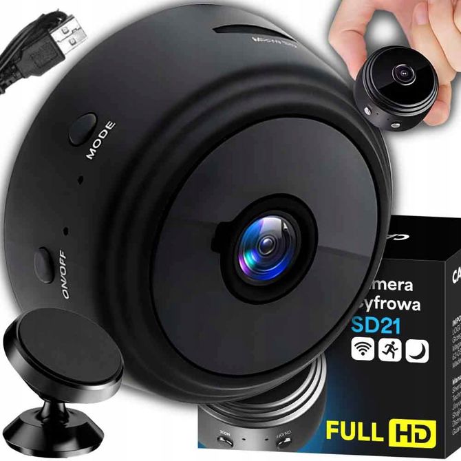 Akumulatorska mini WiFi Full HD spletna spy kamera z magnetom, 1080p, nočni vid, 150°, baterija 240 mAh 3,7 V