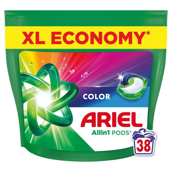 Kapsule za pranje barvnega perila Ariel color, 38 pranj