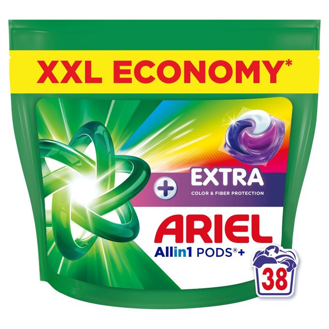 Kapsule za pranje perila Ariel + Extra Color & Fiber Protection, 38 pranj
