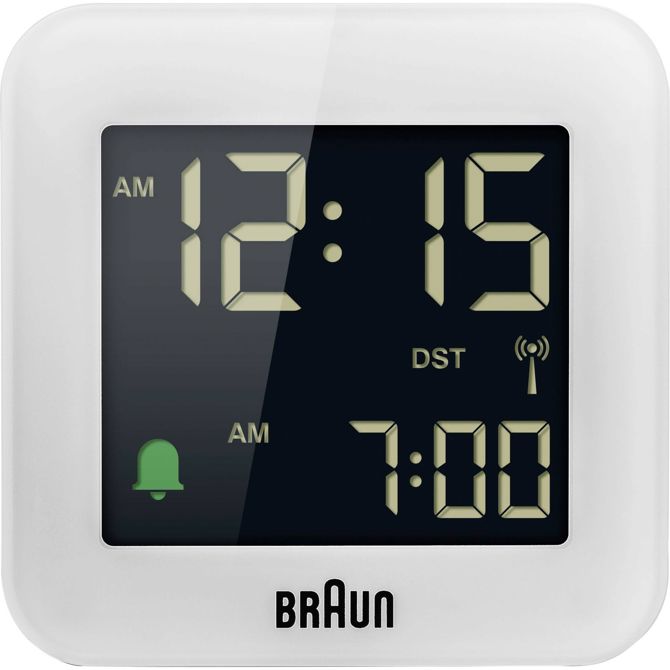 Radijska budilka Braun BC08W-DCF, DCF sinhronizacija, LCD zaslon, funkcija dremeža, bele barve