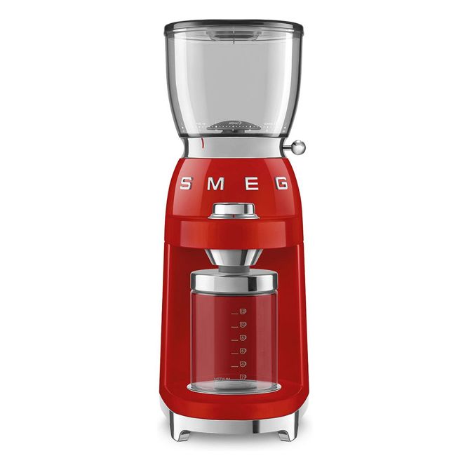 Mlinček za kavo Smeg CGF11RDEU stožčasti mlinček, 30 nastavitev mletja, 350 g, nerjaveče jeklo, rdeč