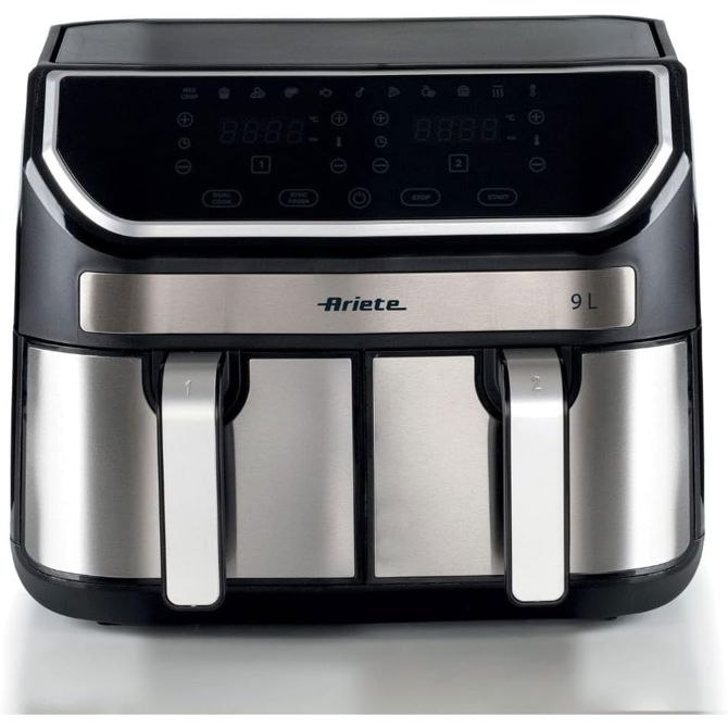 Cvrtnik na zrak Ariete Dual Metal 9L, 2 košari 4,5L, digitalni zaslon, 11 programov, 2100 W