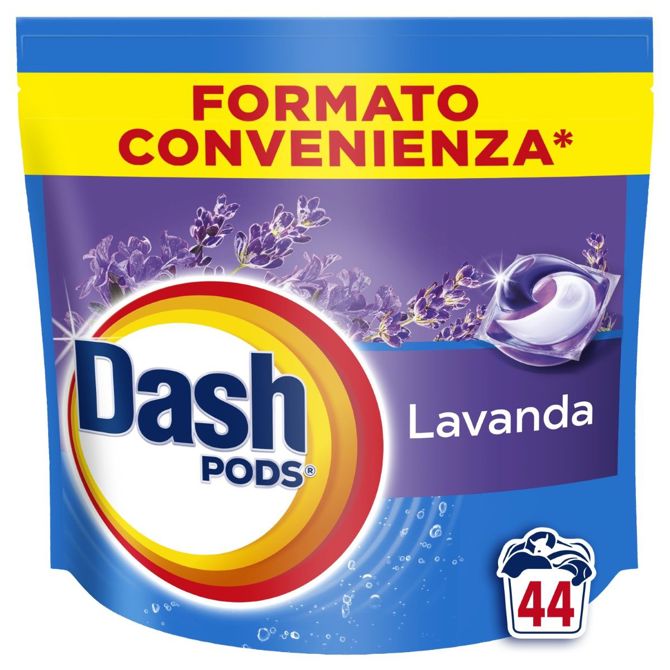 Kapsule za pranje perila Dash Lavanda, 44 kos, učinkovito čiščenje, vonj sivke, ultrakoncentrirana formula