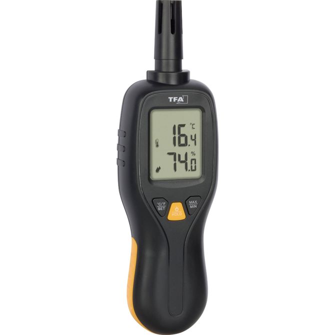Digitalni profesionalni termo-higrometer TFA Dostmann 31.1066.01, temperatura, relativna vlažnost, črna/rumena