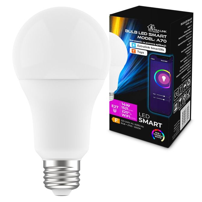 Extralink Smartlife E27 A70 | LED žarnica | 2700-6500k WiFi 220-240V