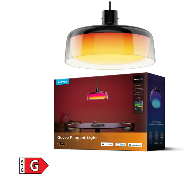 Viseča pametna svetilka Govee Pendant Light RGBICWW, pametno upravljanje, 2700–6500 K, CRI 95, več kot 16 milijonov barv