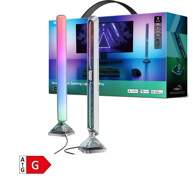 LED gaming svetlobni palici Govee Smart Gaming Lights Pro, RGBIC, pametna, DreamView, 16 milijonov barv