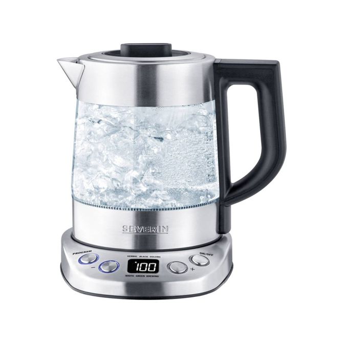 Grelnik vode Severin Deluxe MIni WK 3473, za 1.0 L, nerajveče jeklo/črna