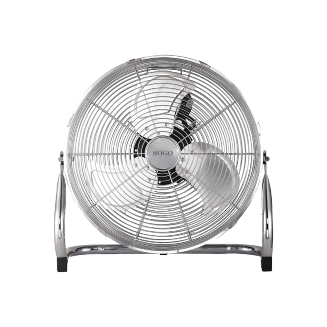 Industrijski ventilator Sogo VEN-SS-21040, 110 W, 45 cm premer, 3 hitrosti, kovinsko ohišje, nastavljiv nagib, kromirana izvedba