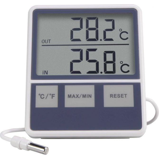 TERMOMETER ZA NOTRANJO/ZUNANJO MERJO   kabelski termometer bela 1015