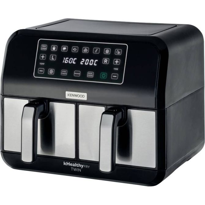 Friteza na vroči zrak Kenwood HFM20.000MB, 8 l, 1700 W, časovna funkcija, premaz proti sprijemanju, črna/srebrna