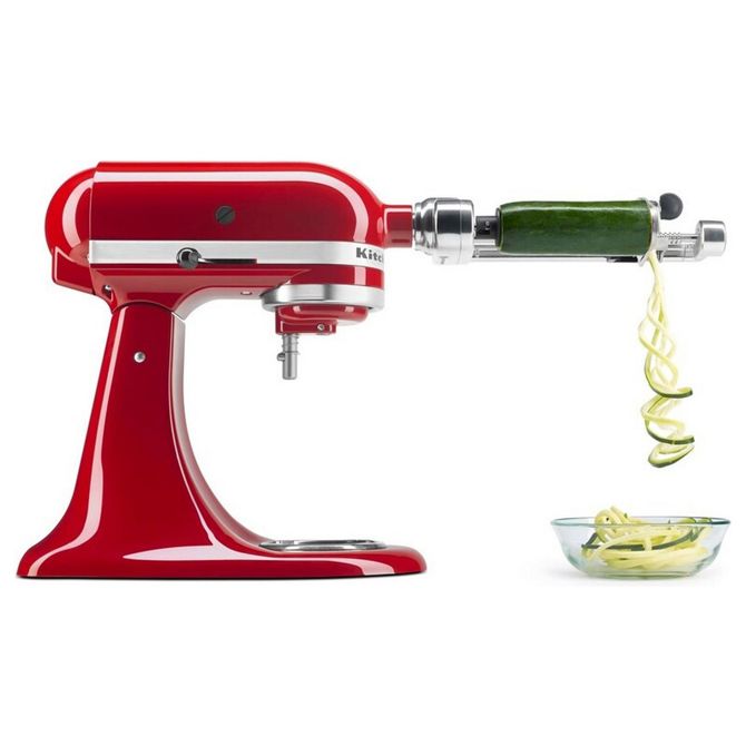 Rezalnik Kitchenaid 5KSM1APC spiralni, kovinska konstrukcija, za stoječi mešalnik, 4 nastavljiva rezila, enostavno čiščenje
