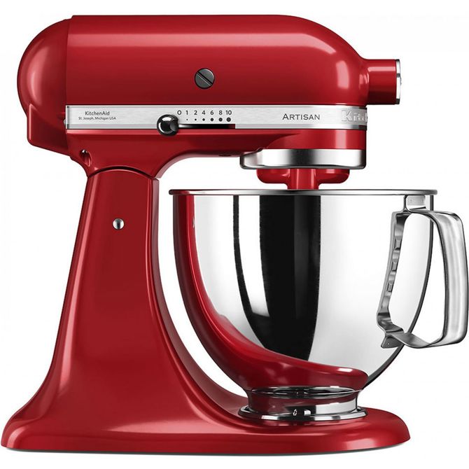 Kuhinjski robot Kitchenaid Artisan 5KSM150PSEMC 300 W, 4,8 L, nerjaveče jeklo, rdeča barva
