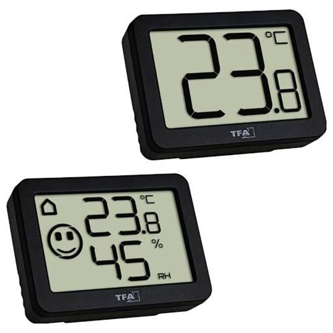 Termometer in higrometer TFA Dostmann 95.2020.01, črne barve