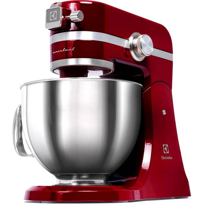 Kuhinjski robot Electrolux EKM4000, 1000 W, 4,8 l + 2,9 l, za gnetenje testa in stepanje, srebrno-rdeč