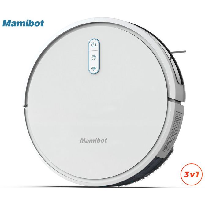 Robotski sesalnik MAMIBOT EXVAC730 MARVLO , 3v1 hibrid (sesanje, pometanje, pomivanje), 3000Pa moč, GYRO 6.0 navigacija, WIFI, 2600mAh baterija, 2v1 rezervoar, aplikacija, bel (Cloud White)