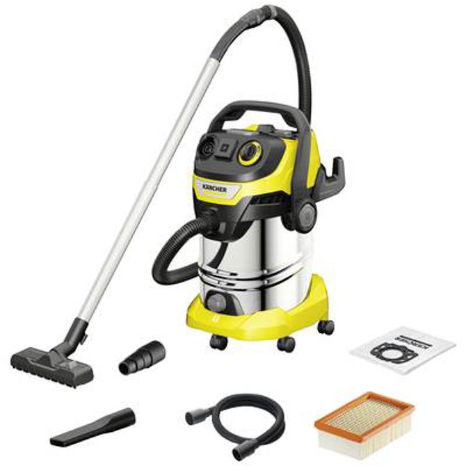 Mokro/suhi sesalnik Karcher WD 6 HP V - 30/6/22, nerjaveče jeklo/rumena