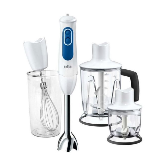 Palični mešalnik Braun MQ3045WH, 2 hitrosti, 600 ml, 700 W, modra/bela