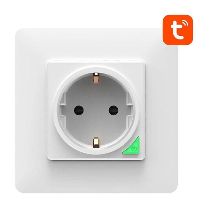 Pametna WiFi stenska vtičnica 16A TUYA bela Alexa Google Assistant