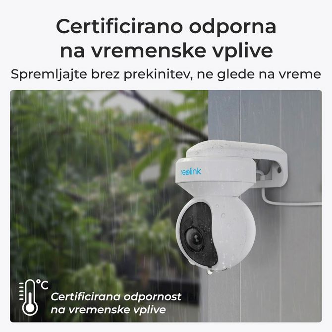 Reolink Ip Kamera E serija E560P 4K, 8MP PTZ, Samodejno sledenje, 3x zoom, barvni nočni vid, POE PCE1PT4K01