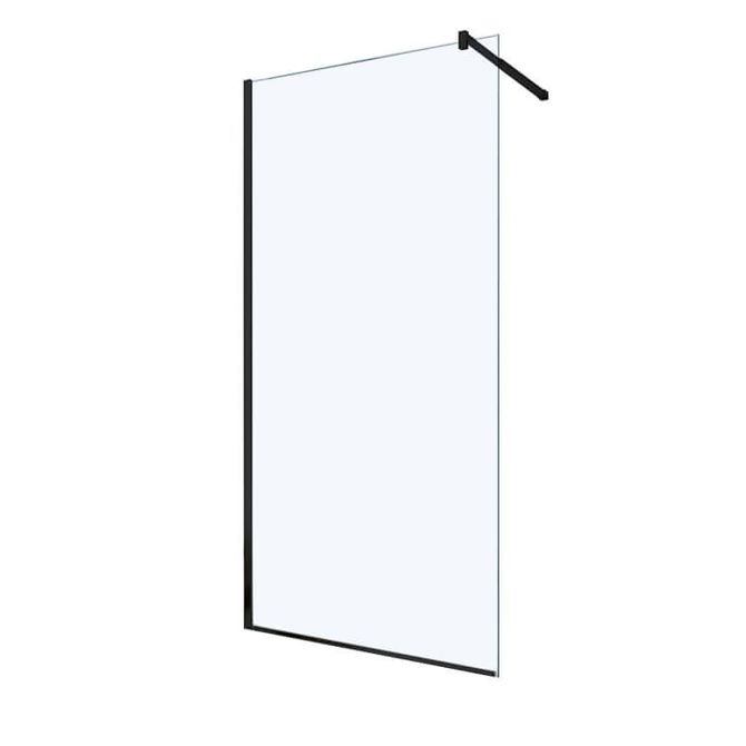 Steklena tuš stena BASIC BLACK, 90x200cm, 8mm, Nano Easy Clean, črni            profili in palica