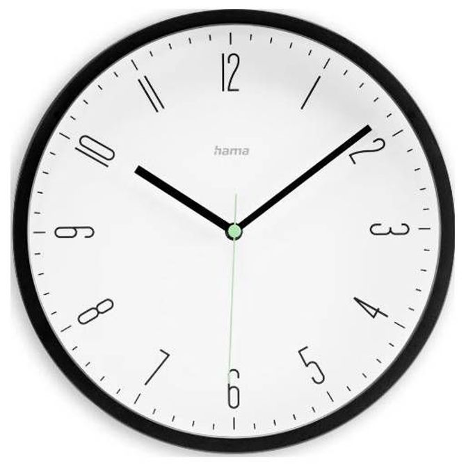 Stenska ura &quot,Capri&quot,, kremenčeva ura, analogna, moderna, Ø 25 cm, črna Hama 00185882  stenska ura 40 mm