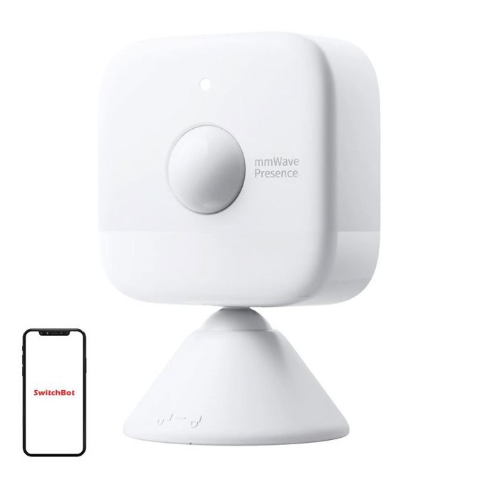 Senzor gibanja SwitchBot W820000, mmWave + PIR, 120°, do 8 m, baterija AAA, bele barve