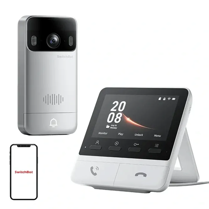 Pametni video zvonec SwitchBot W6702001, 2K kamera, 165° pogled, Wi-Fi, baterija 5000 mAh, IP65