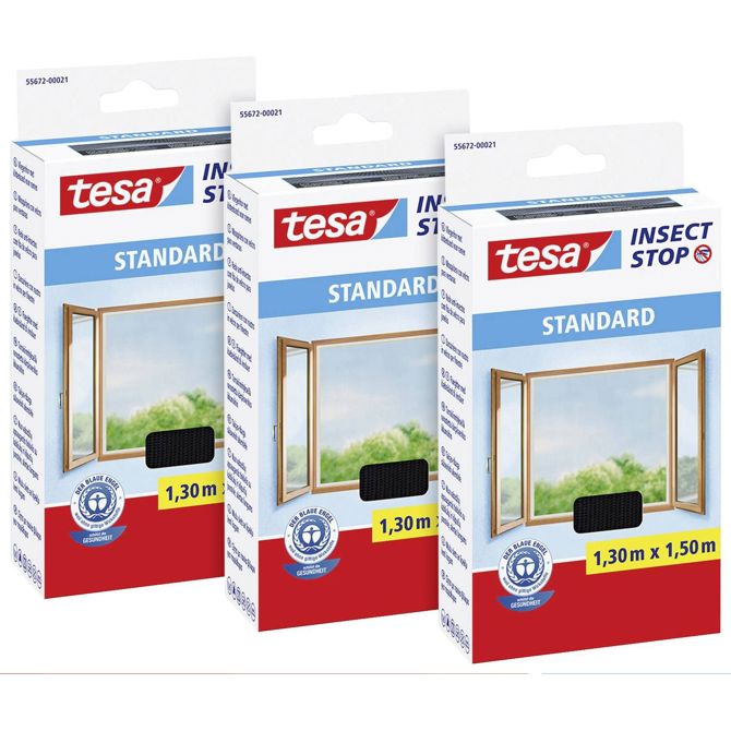tesa STANDARD 55672-00500-00 okenska mreža za zaščito pred insekti   (Š x V) 1300 mm x 1500 mm bela 3 kos