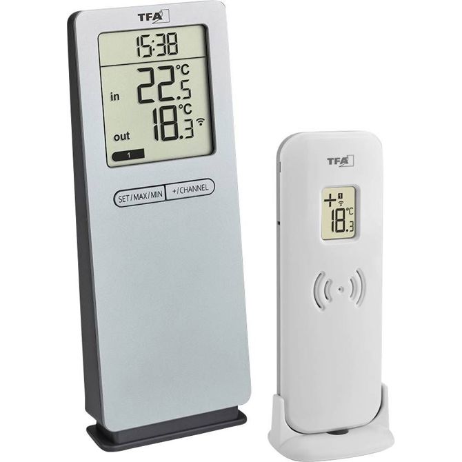 TFA Dostmann Funk-Thermometer LOGOneo brezžični digitalni termometer srebrna 30.3071.54